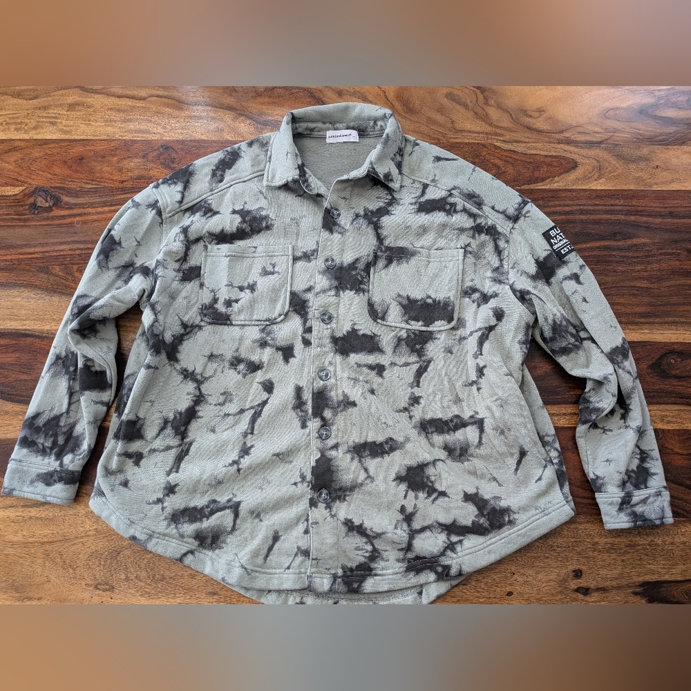 Burn Boot Camp Women's Tie Dye Shacket, Size L